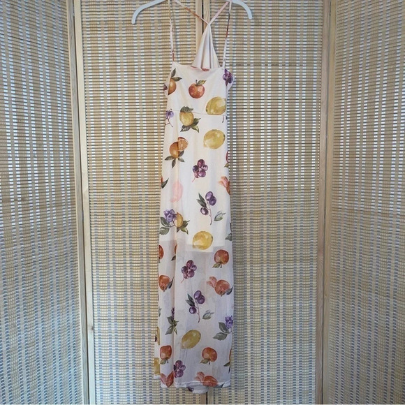 Y2K Summer Sheer Slip Dress Fruit print size S/M - Picture 7 of 8
